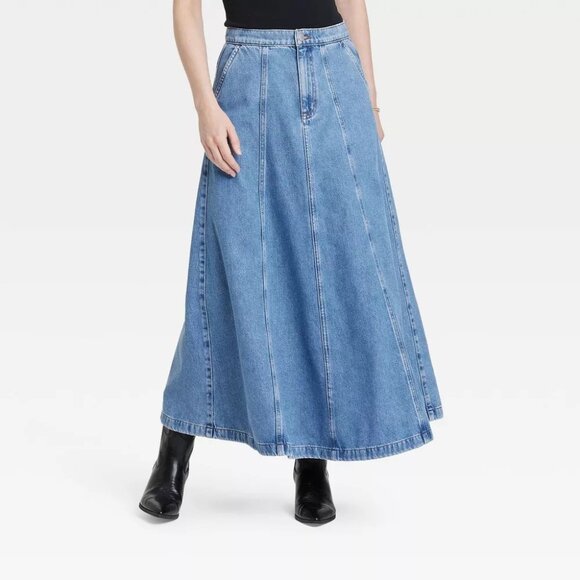 Universal Thread x Target | Denim Circle Maxi Skirt | Medium Wash | Size 8 | NWT - Picture 1 of 4